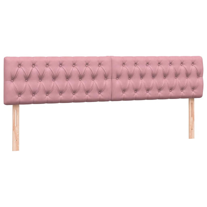 vidaXL Boxspringbett mit Matratze & LED Rosa 180x220 cm Samt