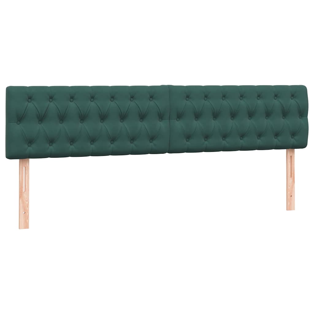 vidaXL Boxspringbett mit Matratze & LED Dunkelgrün 200x220 cm Samt