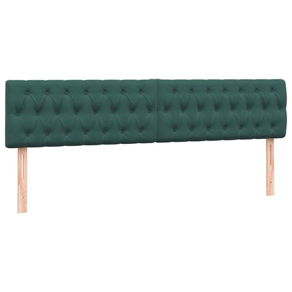 vidaXL Boxspringbett mit Matratze & LED Dunkelgrün 200x220 cm Samt