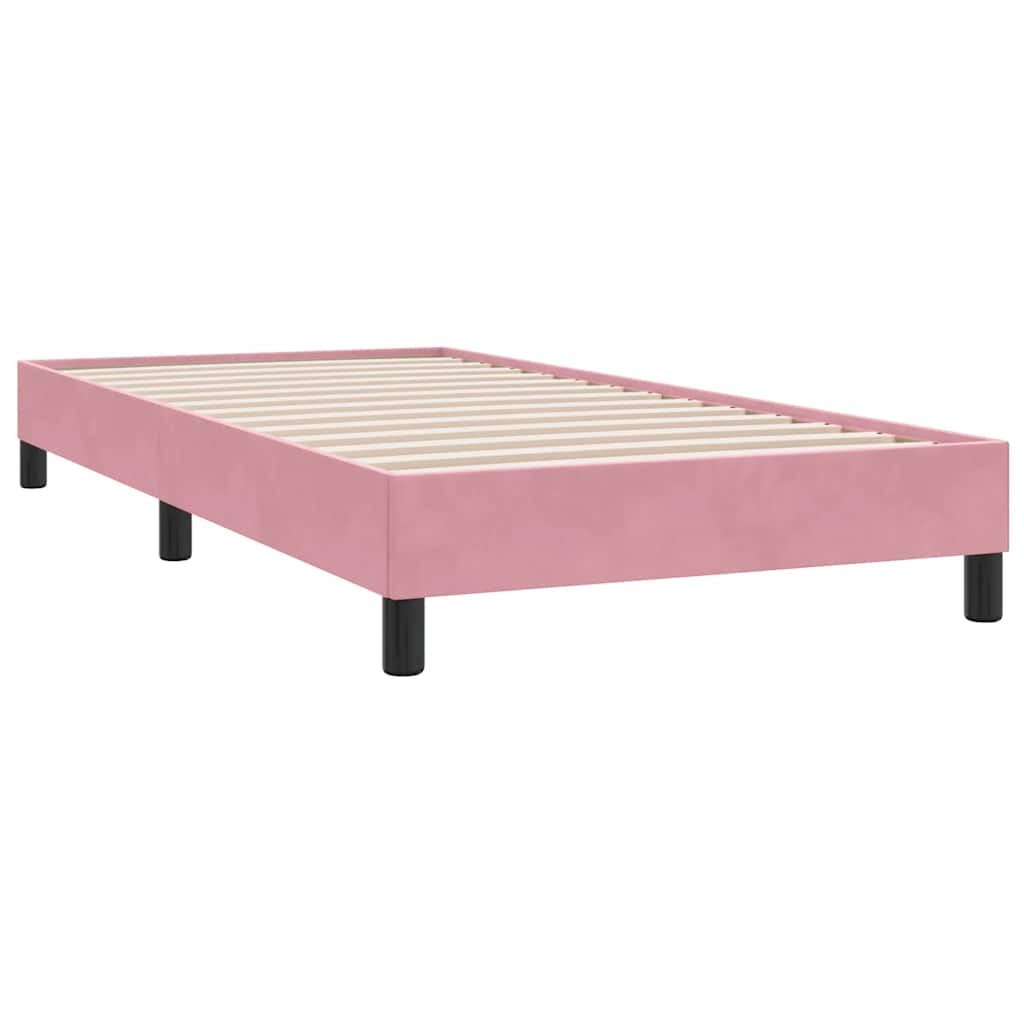 Boxspringbett mit Matratze & LED Rosa 90x210 cm Samt