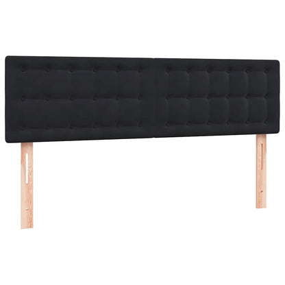 vidaXL Boxspringbett mit Matratze & LED Schwarz 140x210 cm Samt