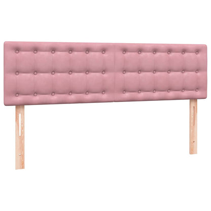 vidaXL Boxspringbett mit Matratze & LED Rosa 140x210 cm Samt