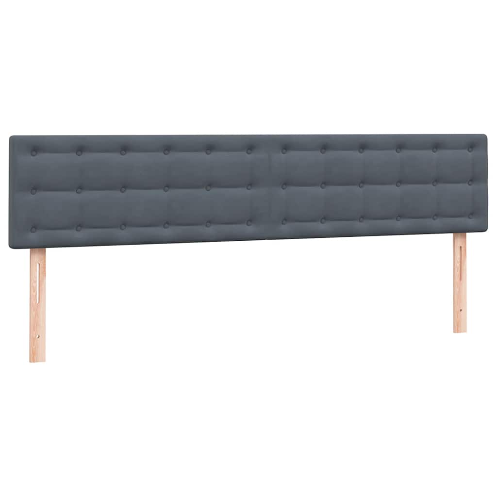 vidaXL Boxspringbett mit Matratze & LED Dunkelgrau 180x210 cm Samt