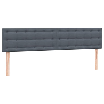 vidaXL Boxspringbett mit Matratze & LED Dunkelgrau 180x210 cm Samt
