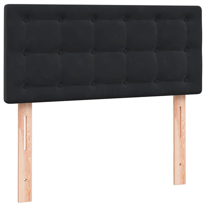 vidaXL Boxspringbett mit Matratze & LED Schwarz 90x220 cm Samt