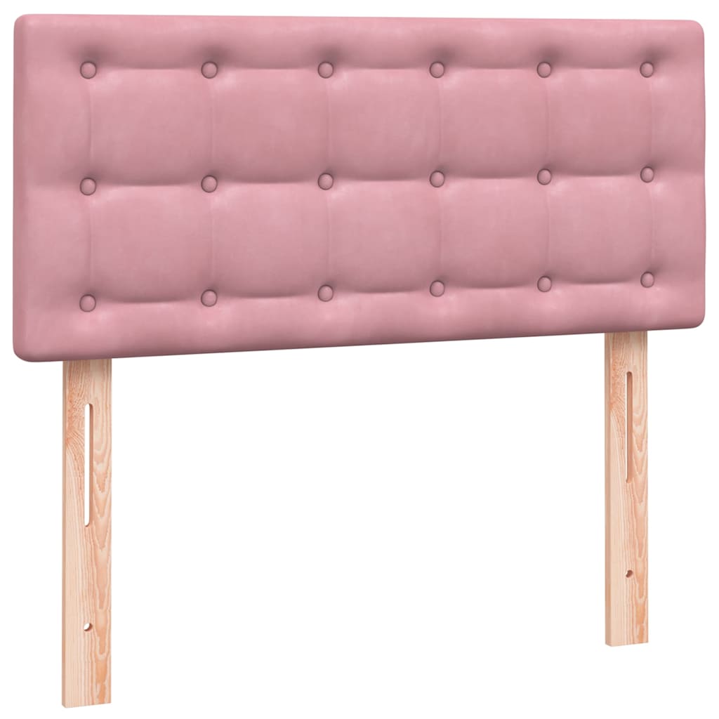 vidaXL Boxspringbett mit Matratze & LED Rosa 90x220 cm Samt