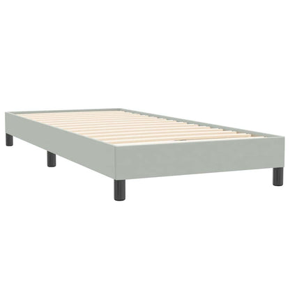 vidaXL Boxspringbett mit Matratze & LED Hellgrau 100x220 cm Samt