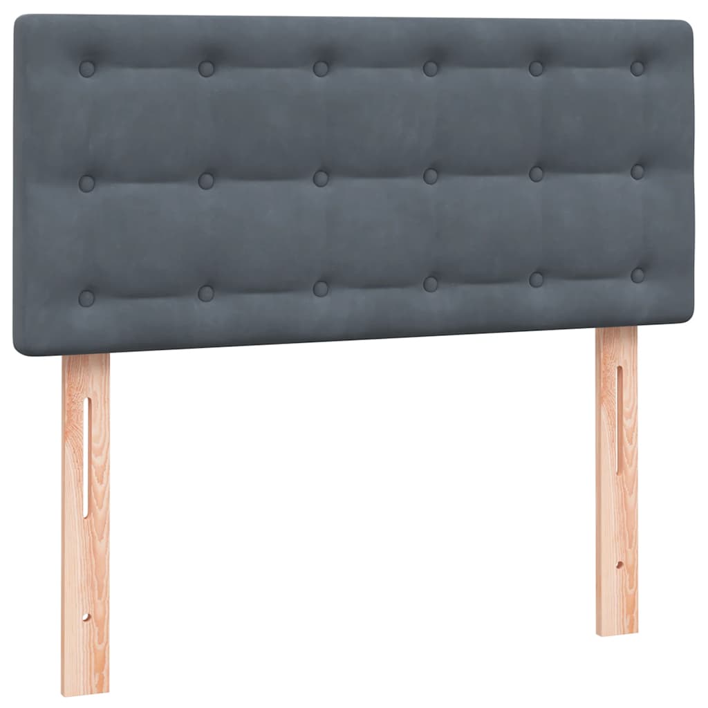 vidaXL Boxspringbett mit Matratze & LED Dunkelgrau 100x220 cm Samt