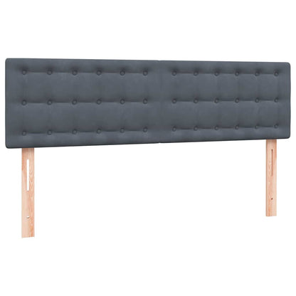 vidaXL Boxspringbett mit Matratze & LED Dunkelgrau 140x220 cm Samt
