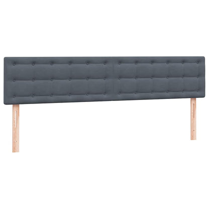 vidaXL Lit boxspring avec matelas et LED gris foncé 180x220 cm Velours
