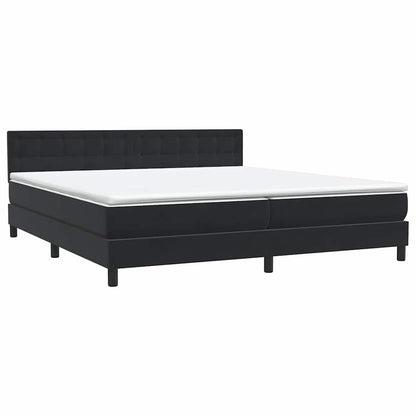 vidaXL Boxspringbett mit Matratze & LED Schwarz 180x220 cm Samt