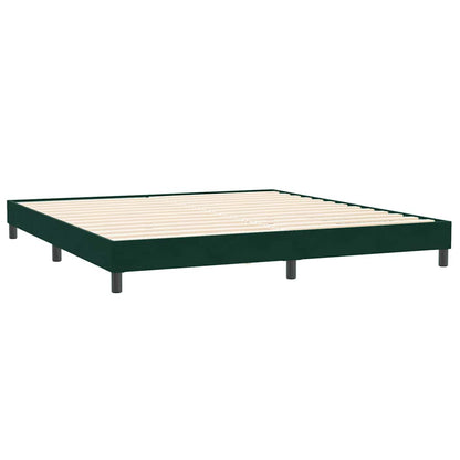 Boxspringbett mit Matratze & LED Dunkelgrün 180x220 cm Samt