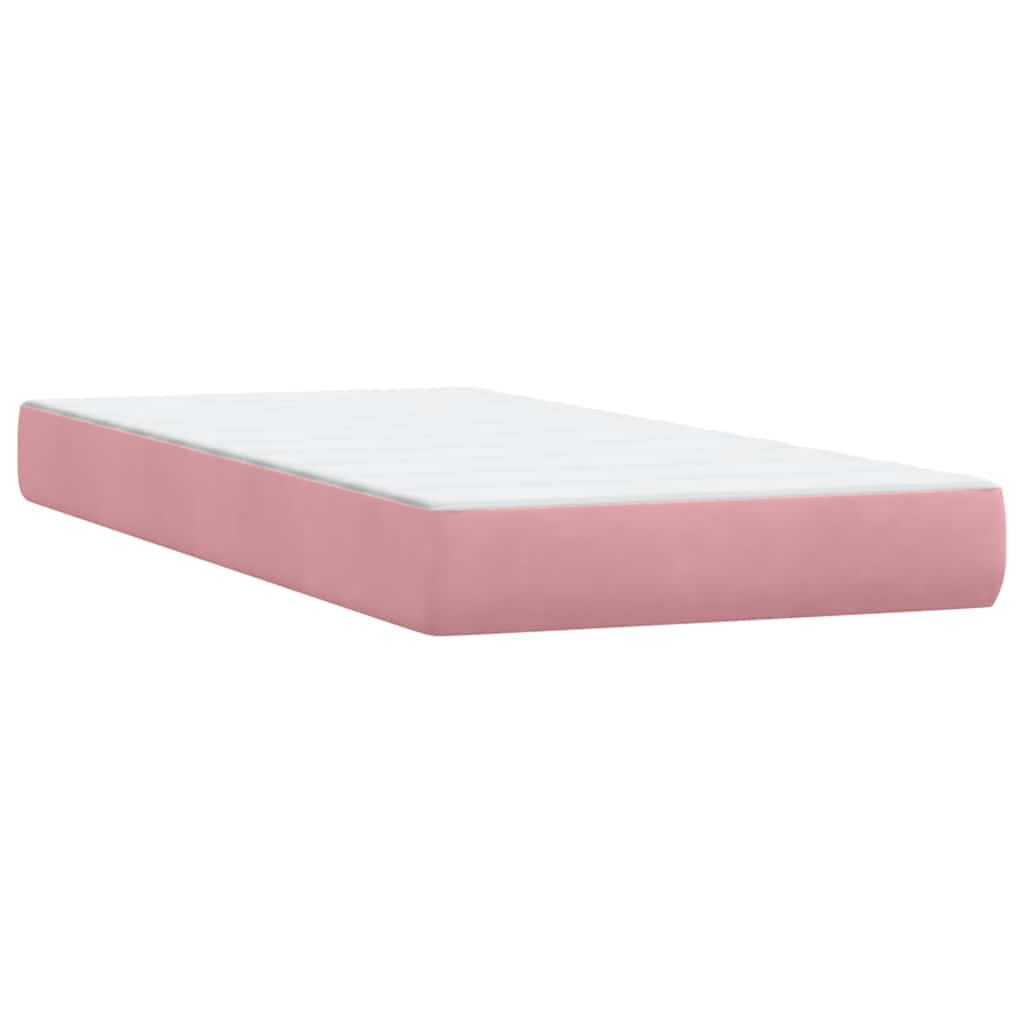 vidaXL Boxspringbett mit Matratze & LED Rosa 180x220 cm Samt