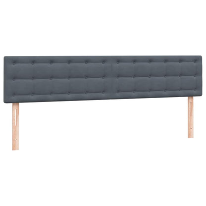 vidaXL Boxspringbett mit Matratze & LED Dunkelgrau 200x220 cm Samt