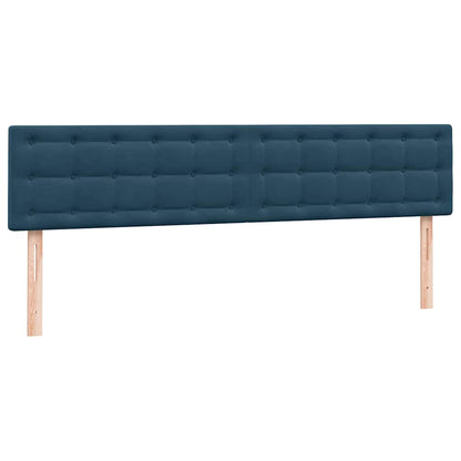 vidaXL Boxspringbett mit Matratze & LED Dunkelblau 200x220 cm Samt