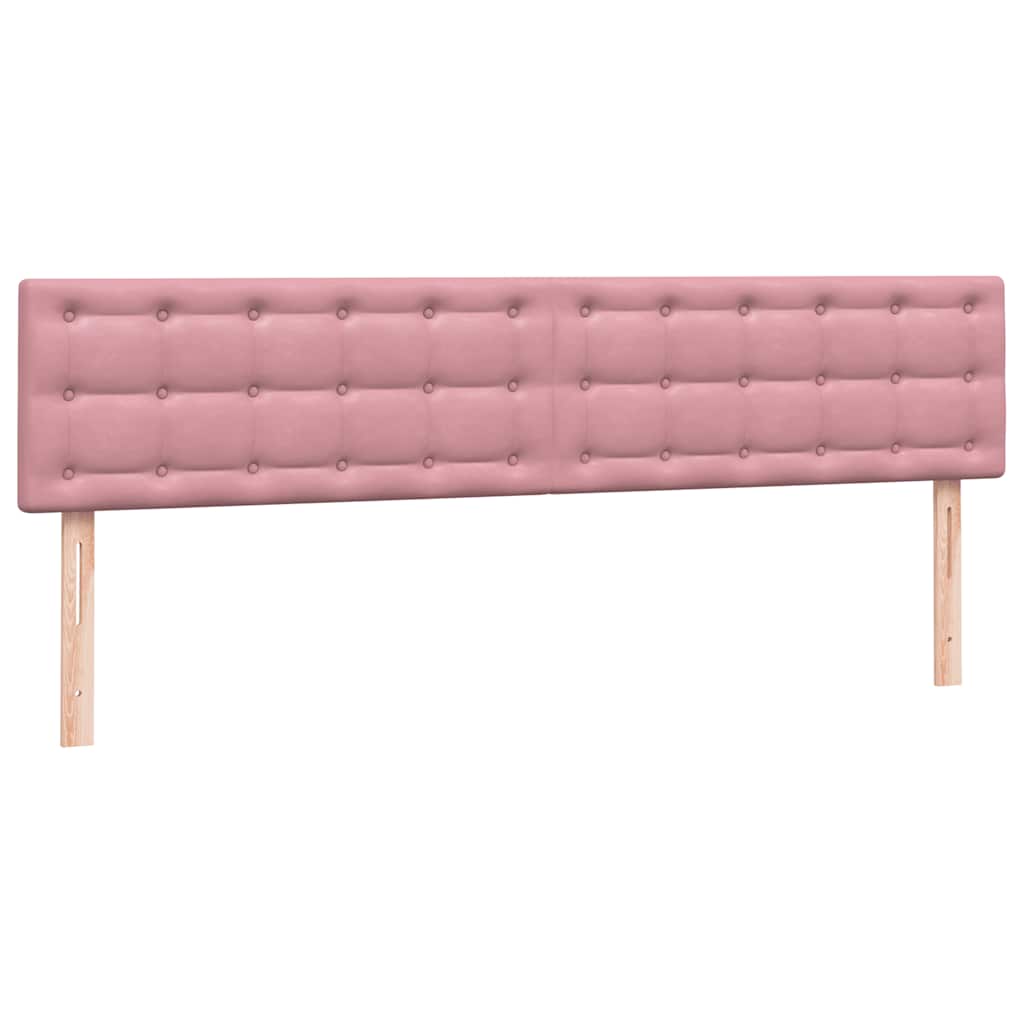 vidaXL Boxspringbett mit Matratze & LED Rosa 200x220 cm Samt