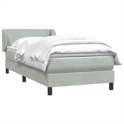 vidaXL Lit coffre tapissé avec matelas Gris clair 80x210 cm Velours
