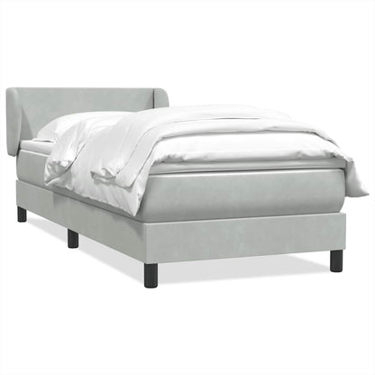 vidaXL Lit coffre tapissé avec matelas Gris clair 80x210 cm Velours