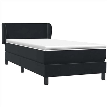 vidaXL Lit tapissier avec matelas Noir 80x210 cm Velours