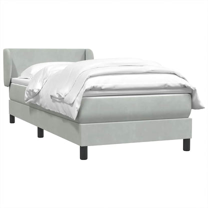 vidaXL Lit coffre avec matelas Gris clair 90x210 cm Velours