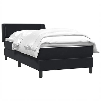 vidaXL Lit coffre tapissier avec matelas velours noir 90x210 cm