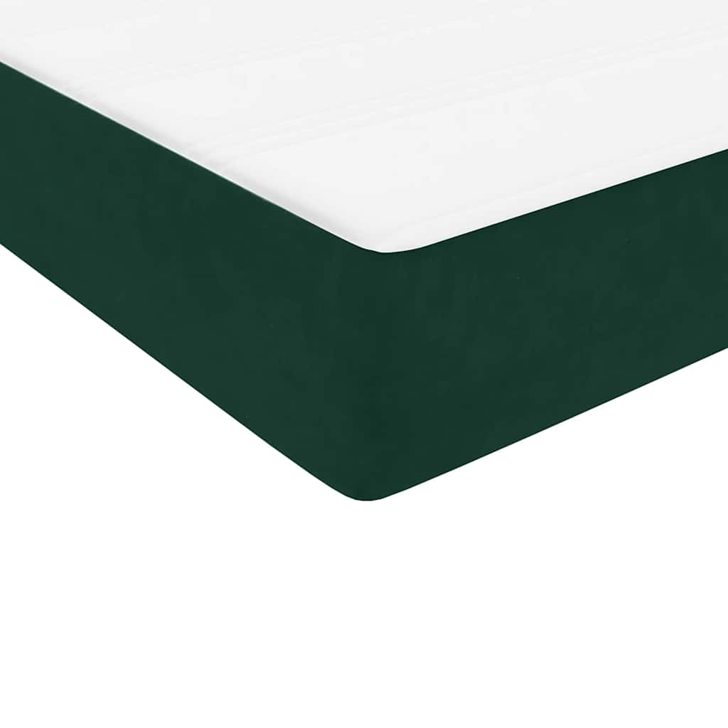 vidaXL Lit coffre avec matelas Vert foncé 90x210 cm Velours
