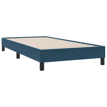 vidaXL Lit double tapissier avec matelas Bleu foncé 90x210 cm Velours