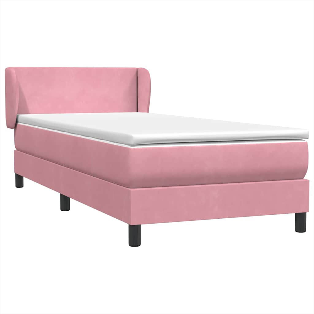 vidaXL Lit coffre avec matelas Rose 90x210 cm Velours