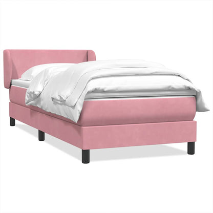 vidaXL Lit coffre avec matelas Rose 90x210 cm Velours