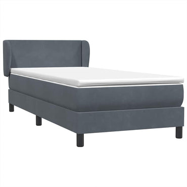 vidaXL Lit coffre avec matelas Gris foncé 100x210 cm Velours
