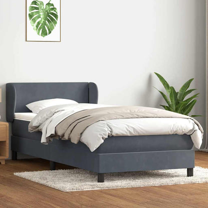 vidaXL Lit coffre avec matelas Gris foncé 100x210 cm Velours