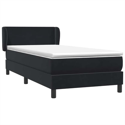 vidaXL Boxspringbett mit Matratze Schwarz 100x210 cm Samt