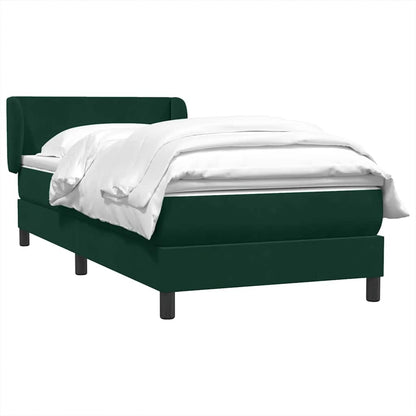 vidaXL Lit coffre avec matelas Vert foncé 100x210 cm Velours