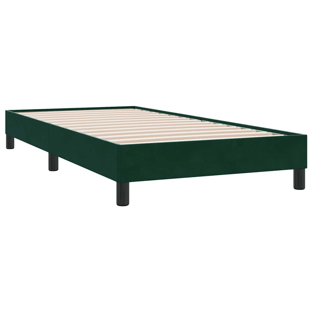 vidaXL Lit coffre avec matelas Vert foncé 100x210 cm Velours