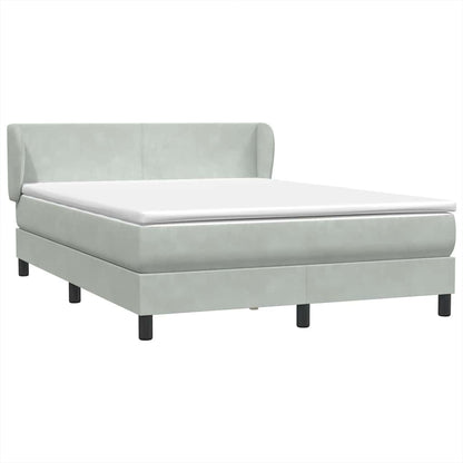 Boxspringbett mit Matratze Hellgrau 140x210 cm Samt