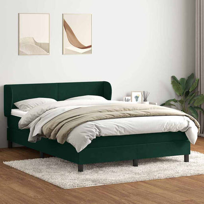 vidaXL Lit coffre avec matelas vert foncé 140x210 cm velours