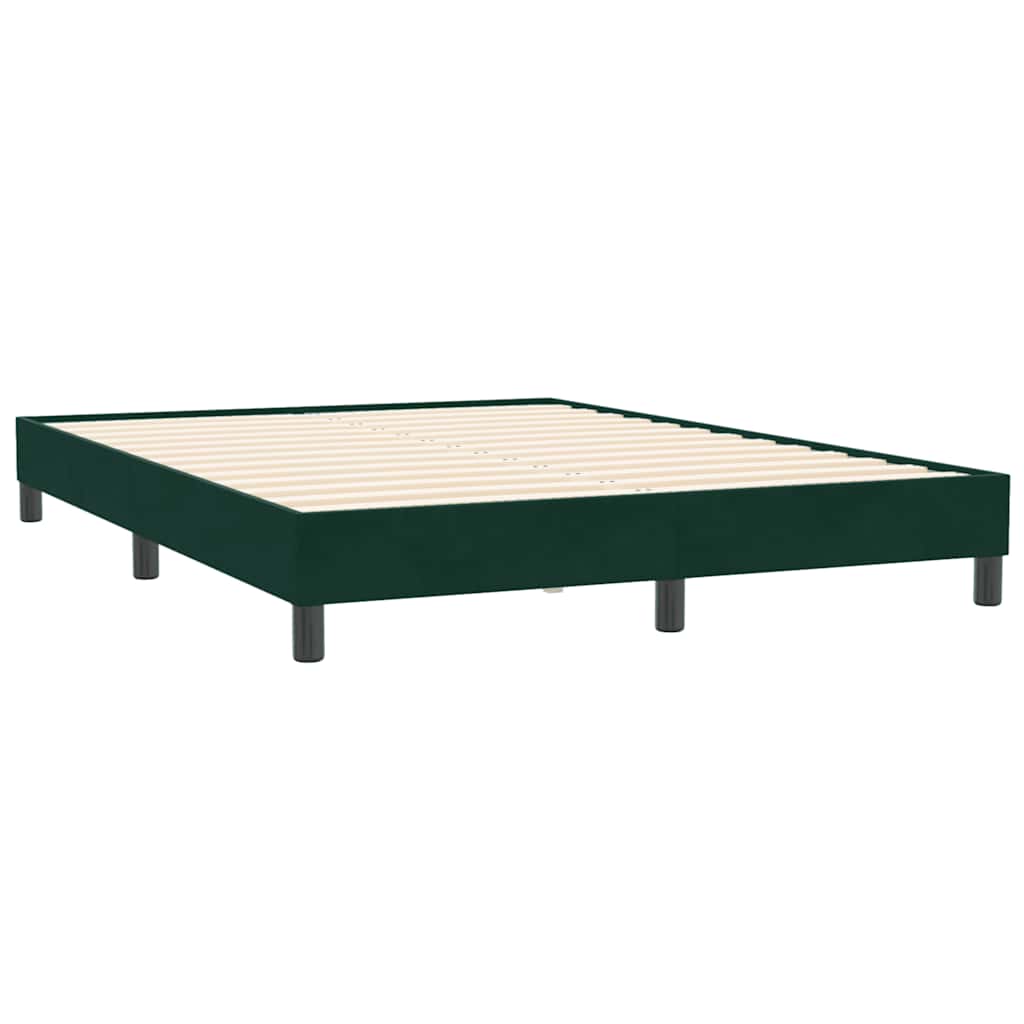vidaXL Lit coffre avec matelas vert foncé 140x210 cm velours