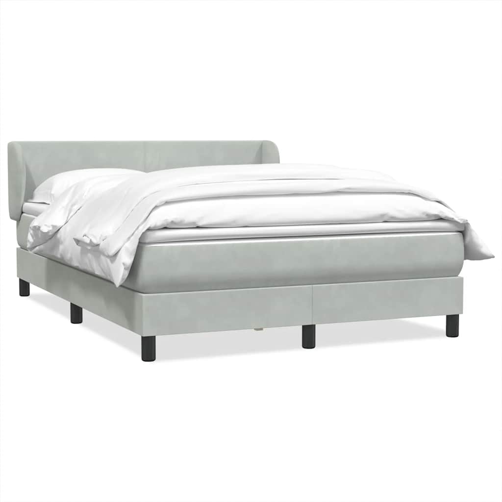 Boxspringbett mit Matratze Hellgrau 160x210 cm Samt