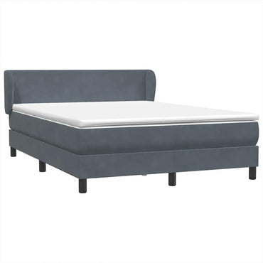 vidaXL Boxspringbett mit Matratze Dunkelgrau 160x210 cm Samt