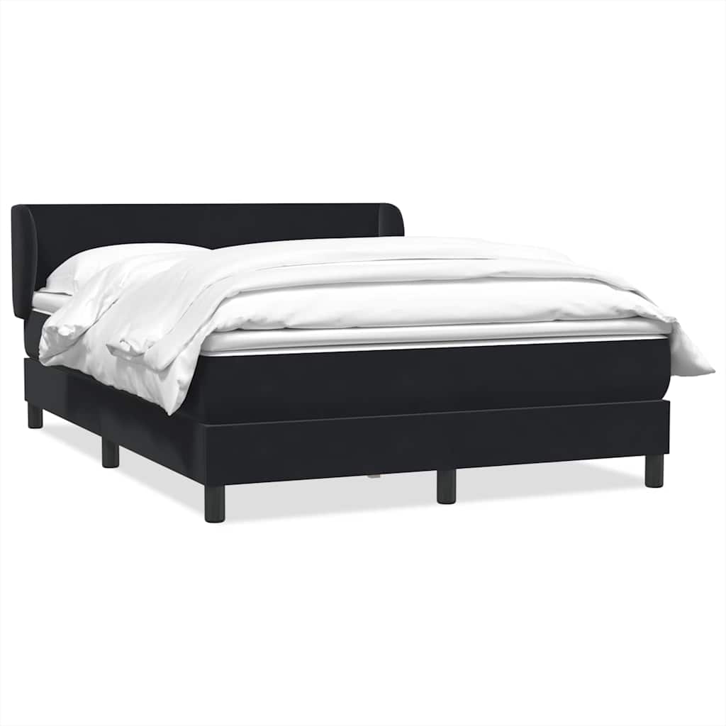 Boxspringbett mit Matratze Schwarz 160x210 cm Samt