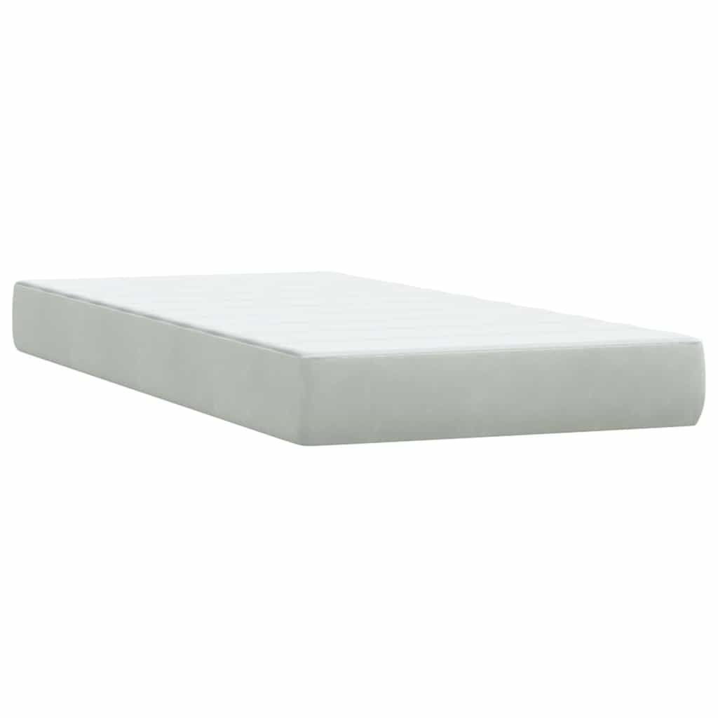 vidaXL Boxspringbett mit Matratzen Hellgrau 180x210 cm Samt
