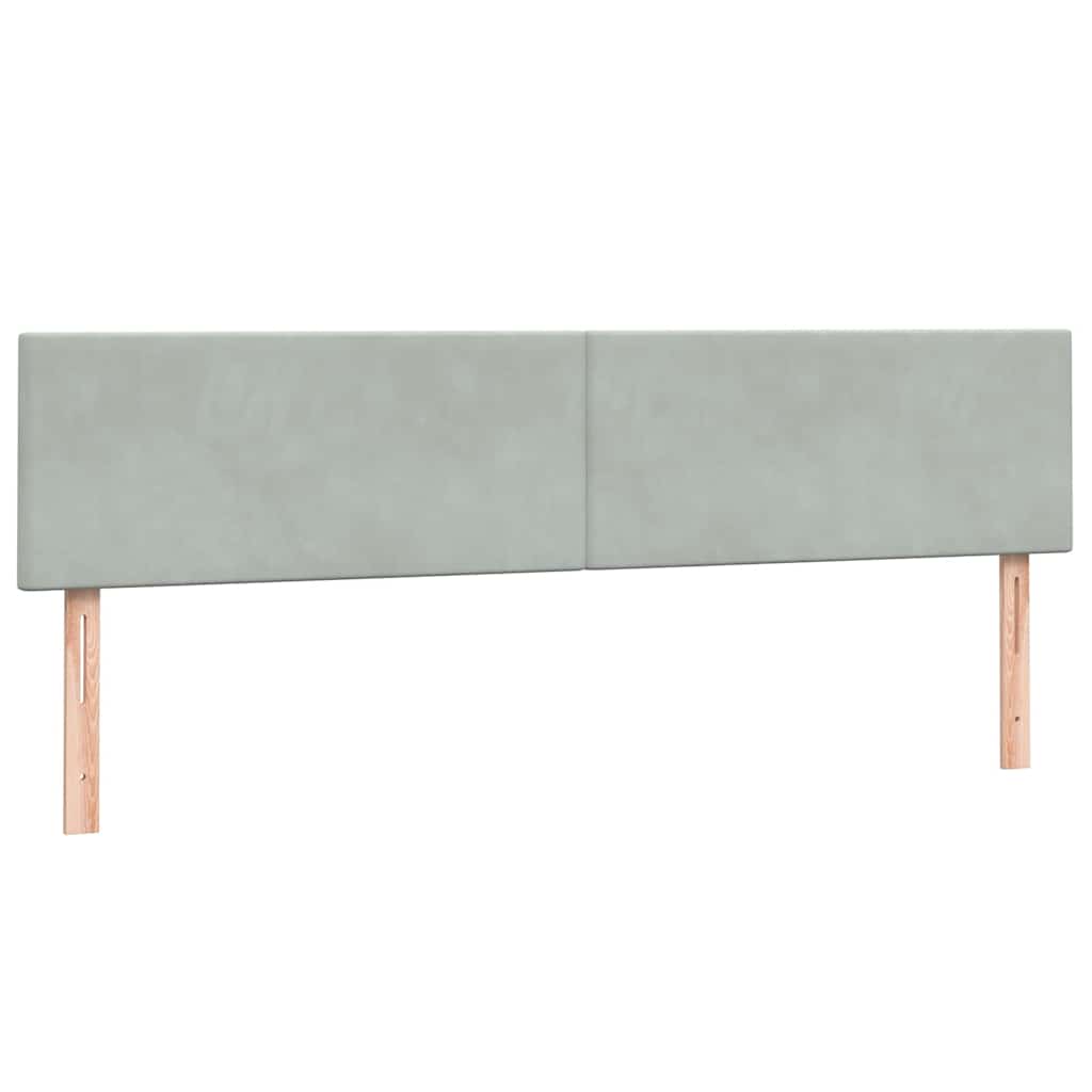 vidaXL Boxspringbett mit Matratzen Hellgrau 180x210 cm Samt