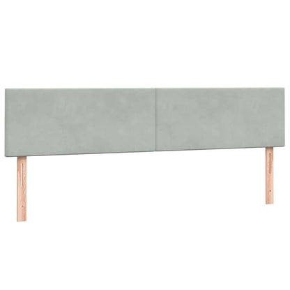 vidaXL Boxspringbett mit Matratzen Hellgrau 180x210 cm Samt