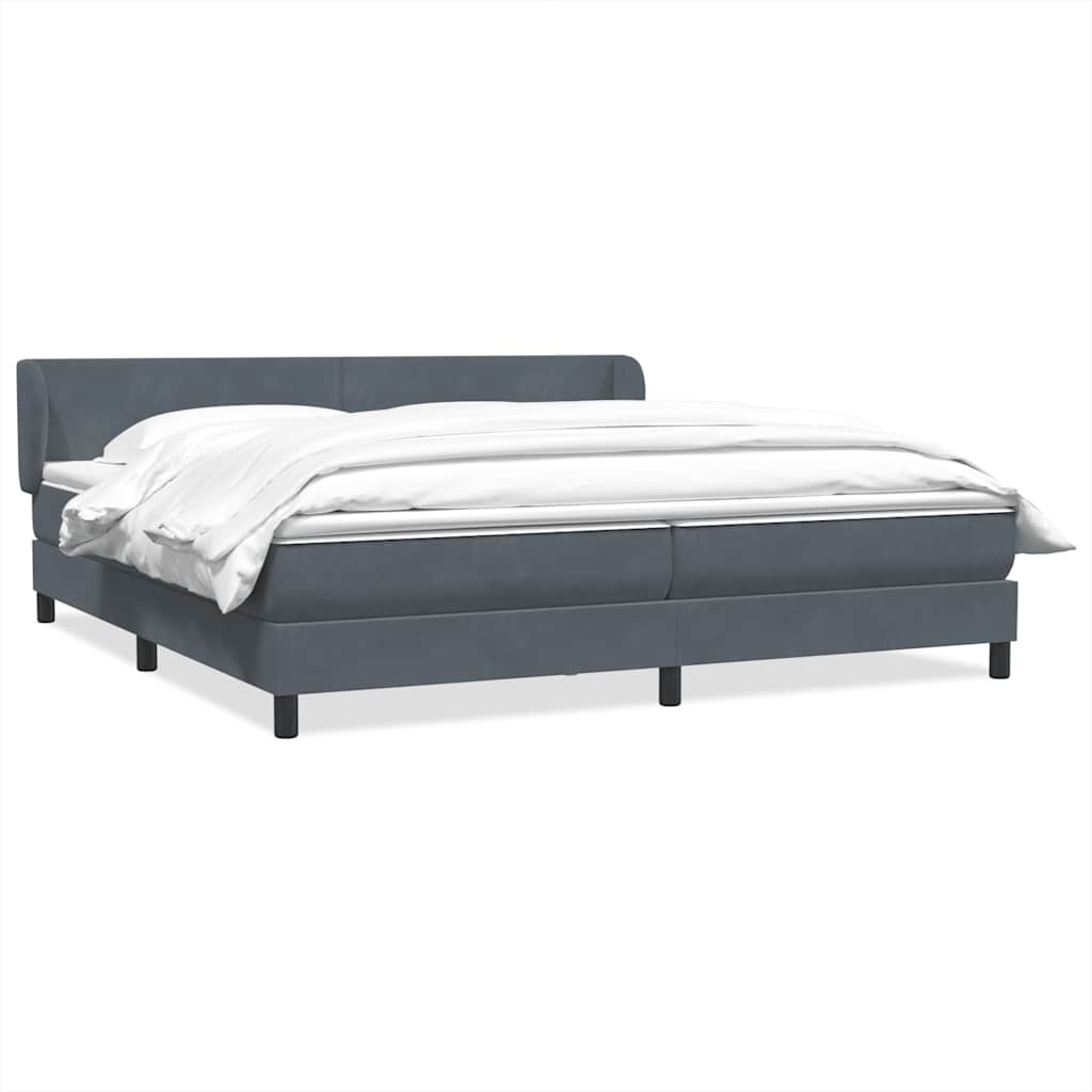 Boxspringbett mit Matratzen Dunkelgrau 180x210 cm Samt