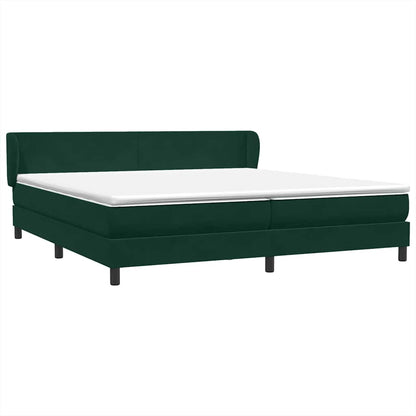 vidaXL Boxspringbett mit Matratzen Dunkelgrün 180x210 cm Samt