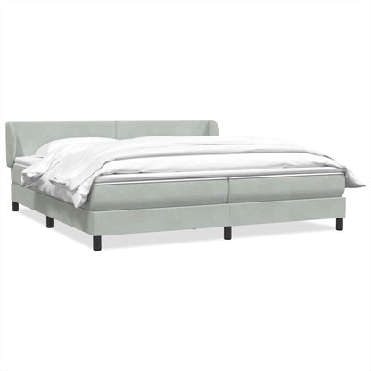 vidaXL Boxspringbett mit Matratzen Hellgrau 200x210 cm Samt