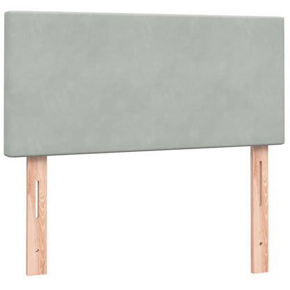 Boxspringbett mit Matratze Hellgrau 80x220 cm Samt