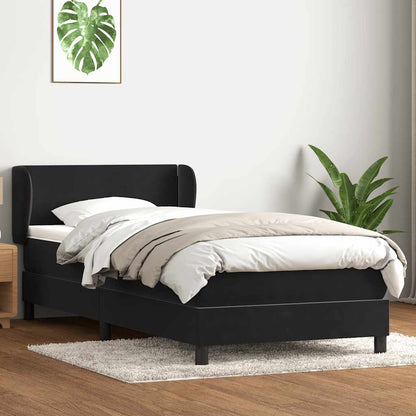 vidaXL Lit coffre avec matelas Noir 80x220 cm Velours