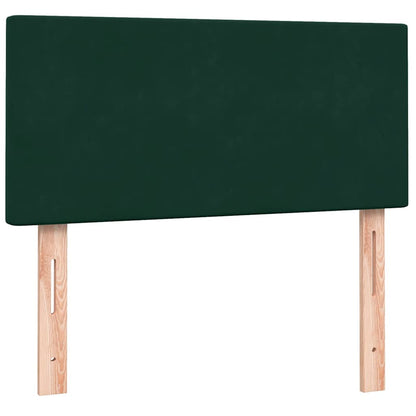 vidaXL Boxspringbett mit Matratze Dunkelgrün 80x220 cm Samt