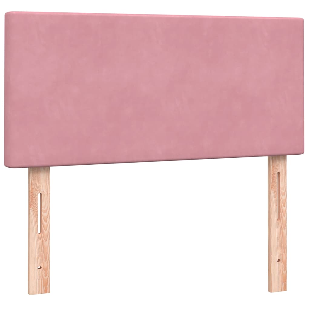 vidaXL Boxspringbett mit Matratze Rosa 80x220 cm Samt